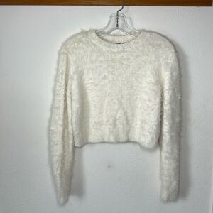 Kendall & Kylie, US size small, cropped cream sweater.